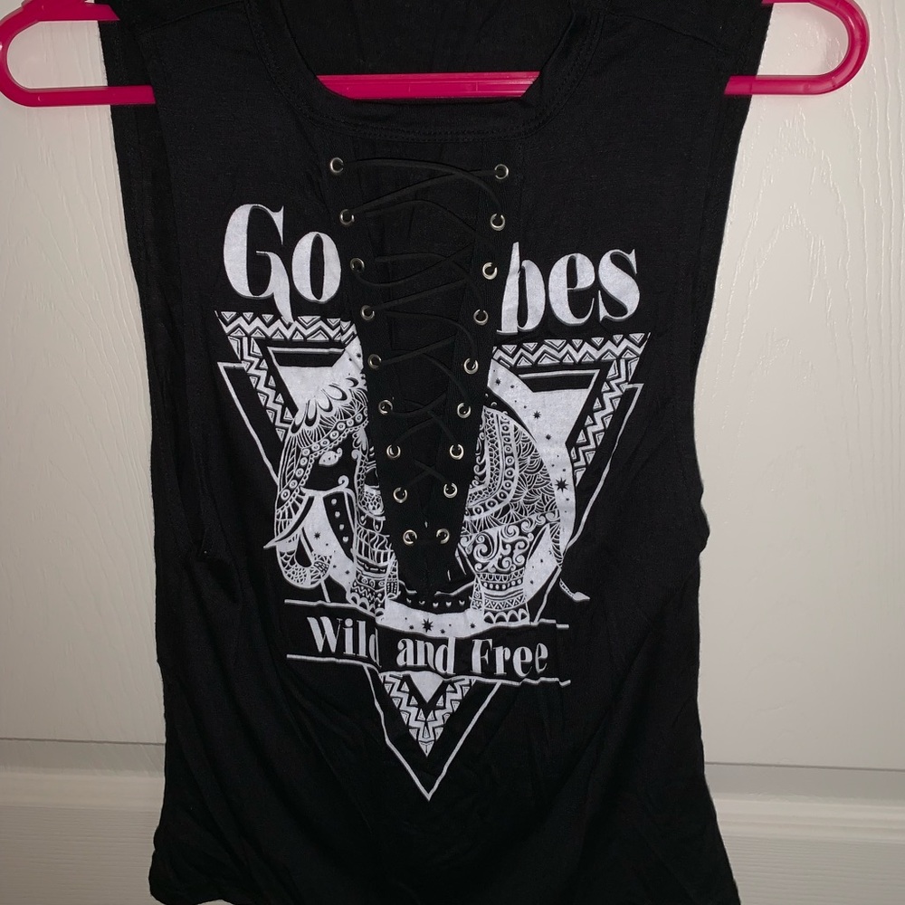 Black criss cross tank top